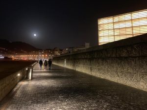 Palacio de congresos Kursaal, de noche. Donostia San Sebastián por barrios, Gros. Blog mimo asesores inmobiliarios Donosti. www.inmomimo.com